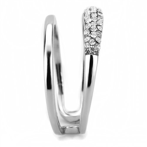 Jewellery Kingdom Ladies Open Cuff Band Stainless Steel Elegant Ring (Silver) Secondary image