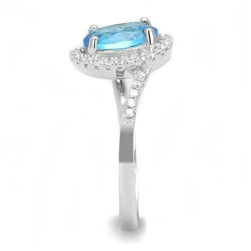 Jewellery Kingdom Ladies Oval 3K Cubic Zirconia Stamped Ring (Blue Topaz) Secondary image