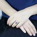 Jewellery Kingdom Ladies Oval Amethyst Purple 2.50 Carat Stainless Steel Ring (Silver) - Jewelry Rings - British D'sire