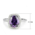 Jewellery Kingdom Ladies Oval Amethyst Purple 2.50 Carat Stainless Steel Ring (Silver) - Jewelry Rings - British D'sire