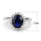 Jewellery Kingdom Ladies Oval Blue Pretty Rhodium Dress 2.50 Carat Sapphire Ring (Silver) - Jewelry Rings - British D'sire