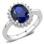 Jewellery Kingdom Ladies Oval Blue Pretty Rhodium Dress 2.50 Carat Sapphire Ring (Silver) - Jewelry Rings - British D'sire