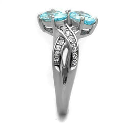 Jewellery Kingdom Ladies Oval Blue Topaz 3k Stainless Steel Ring - Rings - British D'sire