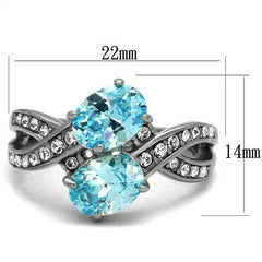 Jewellery Kingdom Ladies Oval Blue Topaz 3k Stainless Steel Ring - Rings - British D'sire