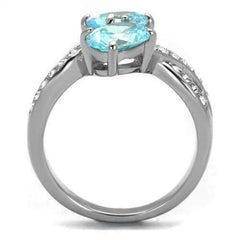 Jewellery Kingdom Ladies Oval Blue Topaz 3k Stainless Steel Ring - Rings - British D'sire