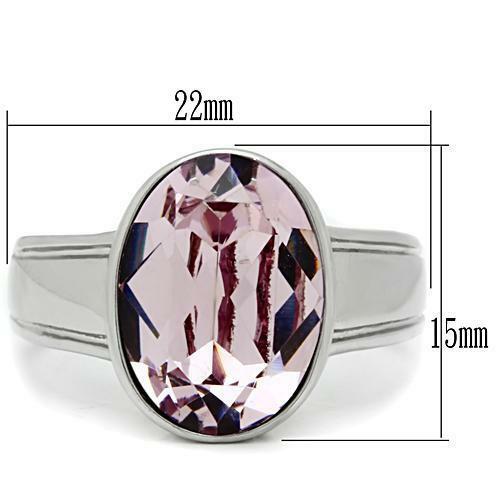 Jewellery Kingdom Ladies Oval Cubic Zirconia Light Purple Amethyst 7K Stainless Steel Ring (Silver) Secondary image