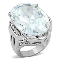 Jewellery Kingdom Ladies Oval Cz 20 Carat Silver Rhodium Cocktail Ring - Jewelry Rings - British D'sire