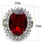Jewellery Kingdom Ladies Oval Dress Ruby 18 Carat Steel Sparkling Ring (Gold) - Jewelry Rings - British D'sire
