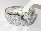 Jewellery Kingdom Ladies Oval Eternity 5 Stone Sterling Silver 4K Ring (Silver) - Rings - British D'sire
