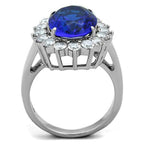 Jewellery Kingdom Ladies Oval Sapphire Diana Princess Ring (Silver) - Rings - British D'sire