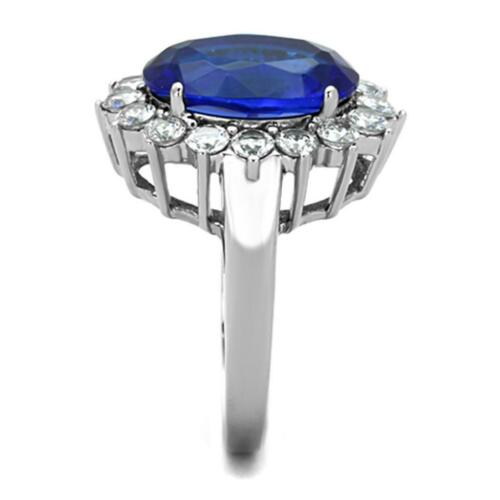 Jewellery Kingdom Ladies Oval Sapphire Diana Princess Ring (Silver) - Rings - British D'sire