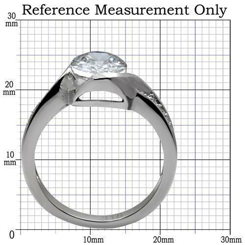 Jewellery Kingdom Ladies Oval Solitaire Bezel Clear 4k Stainless Steel Ring Silver - Rings - British D'sire