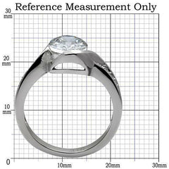 Jewellery Kingdom Ladies Oval Solitaire Bezel Clear 4k Stainless Steel Ring Silver - Rings - British D'sire