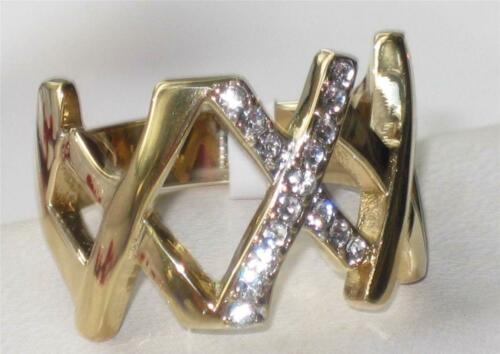 Jewellery Kingdom Ladies Pave Band 15mm Cubic Zirconia Ring (Gold) - Rings - British D'sire