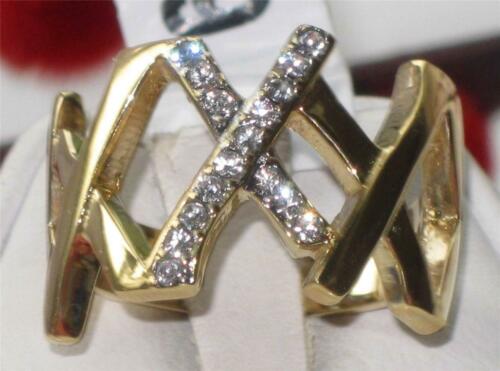 Jewellery Kingdom Ladies Pave Band 15mm Cubic Zirconia Ring (Gold) - Rings - British D'sire