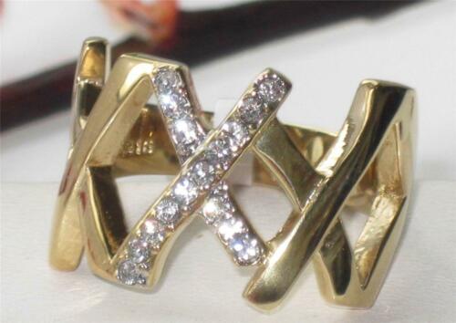 Jewellery Kingdom Ladies Pave Band 15mm Cubic Zirconia Ring (Gold) - Rings - British D'sire