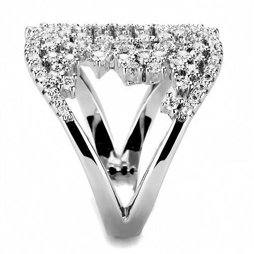 Jewellery Kingdom Ladies Pave Band Cubic Zirconia Rhodium Ring (Silver) - Rings - British D'sire