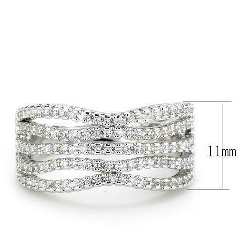 Jewellery Kingdom Ladies Pave Comfort Band Cubic Zirconia 11mm Rhodium Ring (Silver) Secondary image