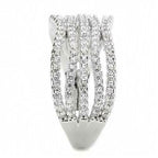 Jewellery Kingdom Ladies Pave Comfort Band Cubic Zirconia 11mm Rhodium Ring (Silver) - RINGS - British D'sire