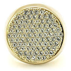 Jewellery Kingdom Ladies Pave Comfort Cocktail Ring (Gold) - Rings - British D'sire