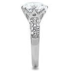 Jewellery Kingdom Ladies Pave Cubic Zirconia Stainless Steel Engagement Dress Ring (Silver) - Jewelry Rings - British D'sire