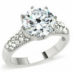 Jewellery Kingdom Ladies Pave Cubic Zirconia Stainless Steel Engagement Dress Ring (Silver) - Jewelry Rings - British D'sire