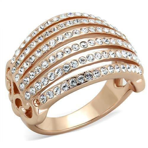 Jewellery Kingdom Ladies Pave Steel Cz Dome Comfort Ring (Gold) - Jewelry Rings - British D'sire