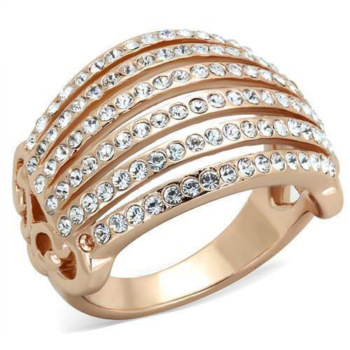 Jewellery Kingdom Ladies Pave Steel Cz Dome Comfort Ring (Gold) - Jewelry Rings - British D'sire