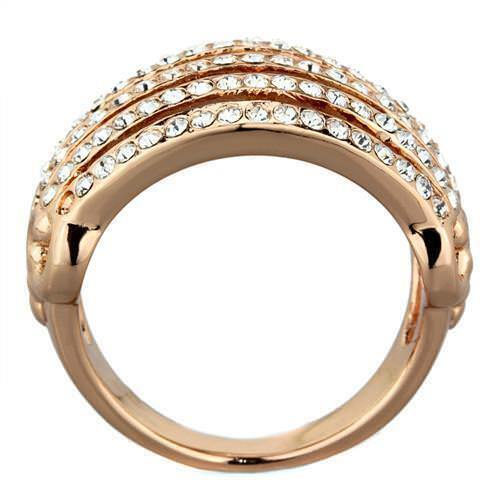 Jewellery Kingdom Ladies Pave Steel Cz Dome Comfort Ring (Gold) - Jewelry Rings - British D'sire