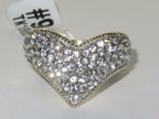 Jewellery Kingdom Ladies Pave Wishbone Cluster V Shape Ring (Gold) - Rings - British D'sire