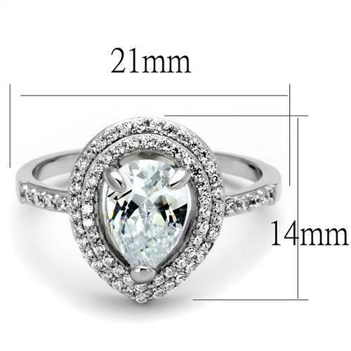 Jewellery Kingdom Ladies Pear 2.50 Carat Pretty Cubic Zirconia Dress Ring (Sterling Silver) Secondary image