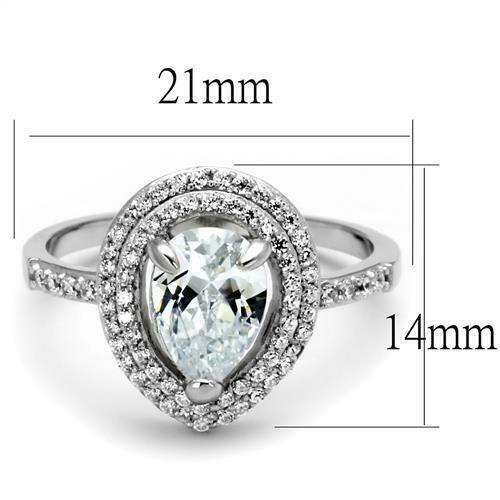 Jewellery Kingdom Ladies Pear 250 Carat Pretty Cubic Zirconia Dress Ring (Sterling Silver) - Jewelry Rings - British D'sire