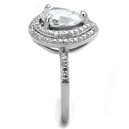 Jewellery Kingdom Ladies Pear 250 Carat Pretty Cubic Zirconia Dress Ring (Sterling Silver) - Jewelry Rings - British D'sire