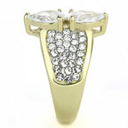 Jewellery Kingdom Ladies Pear 3 Carat Pave Cz Steel Sparkling Comfort Ring (Gold) - Jewelry Rings - British D'sire