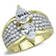 Jewellery Kingdom Ladies Pear 3 Carat Pave Cz Steel Sparkling Comfort Ring (Gold) - Jewelry Rings - British D'sire