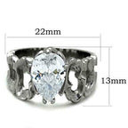 Jewellery Kingdom Ladies Pear 3 Carat Solitaire Cubic Zirconia Stainless Steel Ring (Silver) - Jewelry Rings - British D'sire