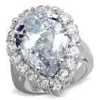 Jewellery Kingdom Ladies Pear Cocktail 17CT Sparkling statement Ring (Silver) - Jewelry Rings - British D'sire