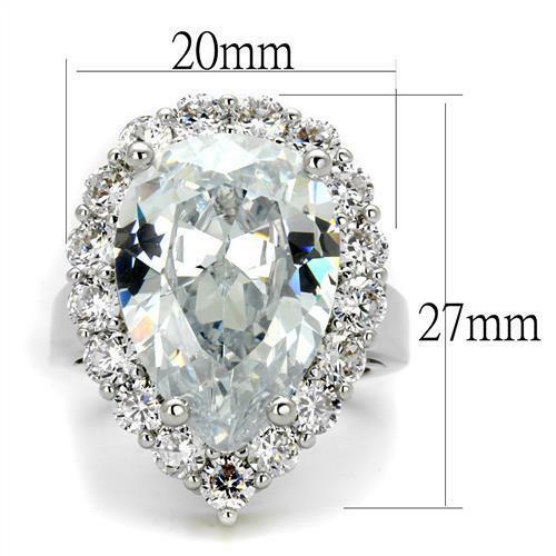 Jewellery Kingdom Ladies Pear Cocktail 17CT Sparkling statement Ring (Silver) - Jewelry Rings - British D'sire