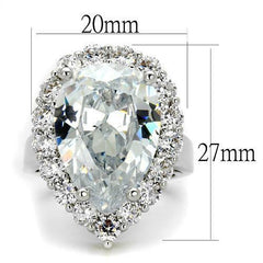 Jewellery Kingdom Ladies Pear Cocktail 17CT Sparkling statement Ring (Silver) - Jewelry Rings - British D'sire