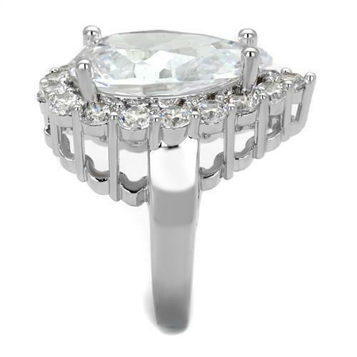Jewellery Kingdom Ladies Pear Cocktail 17K Sparkling Statement Ring (Silver) Secondary image