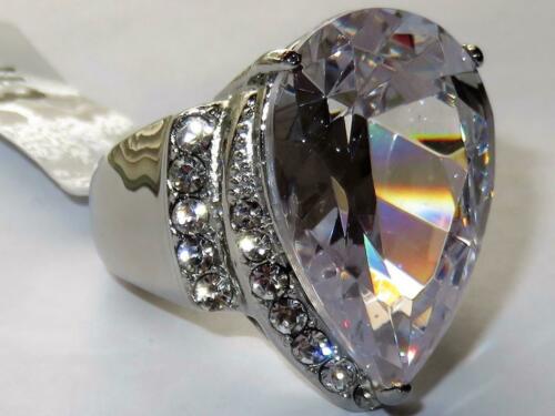 Jewellery Kingdom Ladies Pear Cocktail 2.5K Stainless Steel Ring (Silver) Secondary image