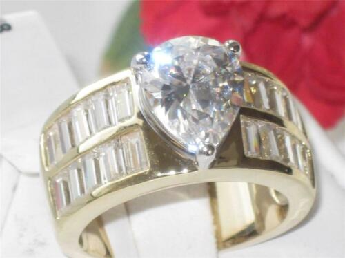 Jewellery Kingdom Ladies Pear Cocktail 5K Cubic Zirconia Ring (Gold) - Rings - British D'sire