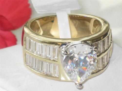 Jewellery Kingdom Ladies Pear Cocktail 5K Cubic Zirconia Ring (Gold) Secondary image