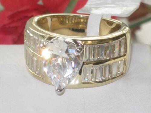 Jewellery Kingdom Ladies Pear Cocktail 5K Cubic Zirconia Ring (Gold) - Rings - British D'sire Main image