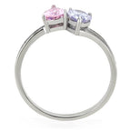 Jewellery Kingdom Ladies Pear Cubic Zirconia Pink Lavender Sapphire 2 Carat Stainless Steel Ring (Silver) - Jewelry Rings - British D'sire