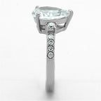 Jewellery Kingdom Ladies Pear Cubic Zirconia Stainless Steel Solitaire Ring (Clear Silver) - Jewelry Rings - British D'sire