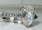 Jewellery Kingdom Ladies Pear Cubic Zirconia Stainless Steel Solitaire Ring (Clear Silver) - Jewelry Rings - British D'sire