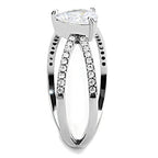 Jewellery Kingdom Ladies Pear Cut Crossover Stainless Steel Ring (Silver) - Jewelry Rings - British D'sire