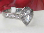 Jewellery Kingdom Ladies Pear Cz 1 Carat Stainless Steel Silver Ring (Clear) - Jewelry Rings - British D'sire