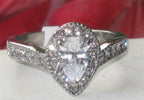 Jewellery Kingdom Ladies Pear Cz 1 Carat Stainless Steel Silver Ring (Clear) - Jewelry Rings - British D'sire